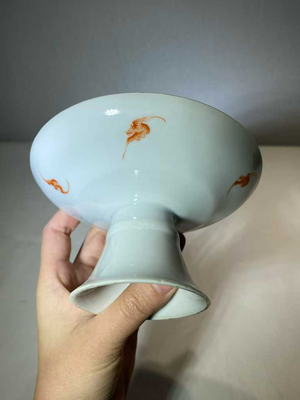 粉彩福寿纹高足盘 款：大清光绪年制