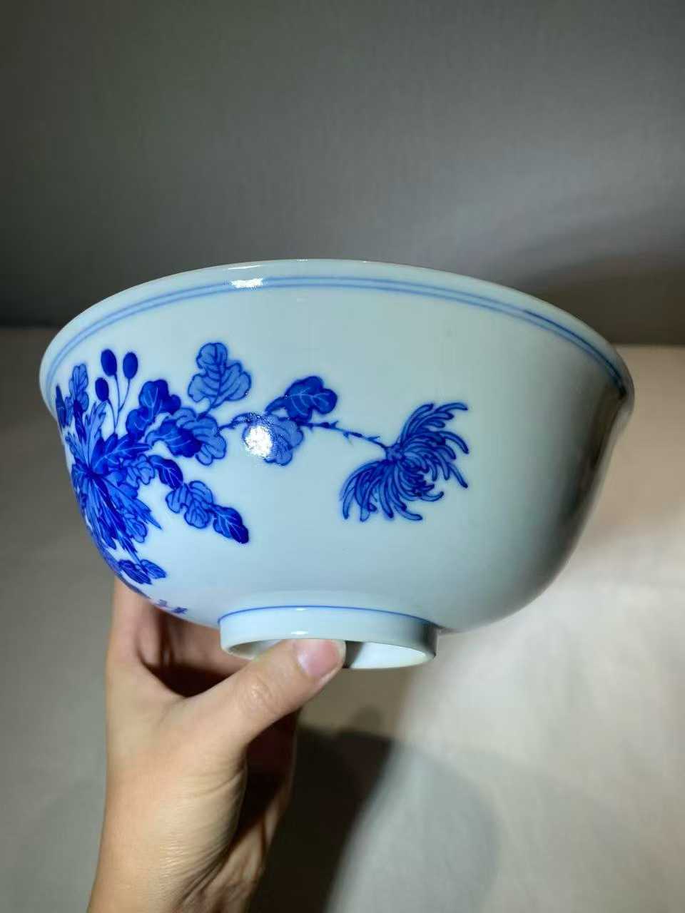 青花花卉纹碗 款：江西瓷业公司