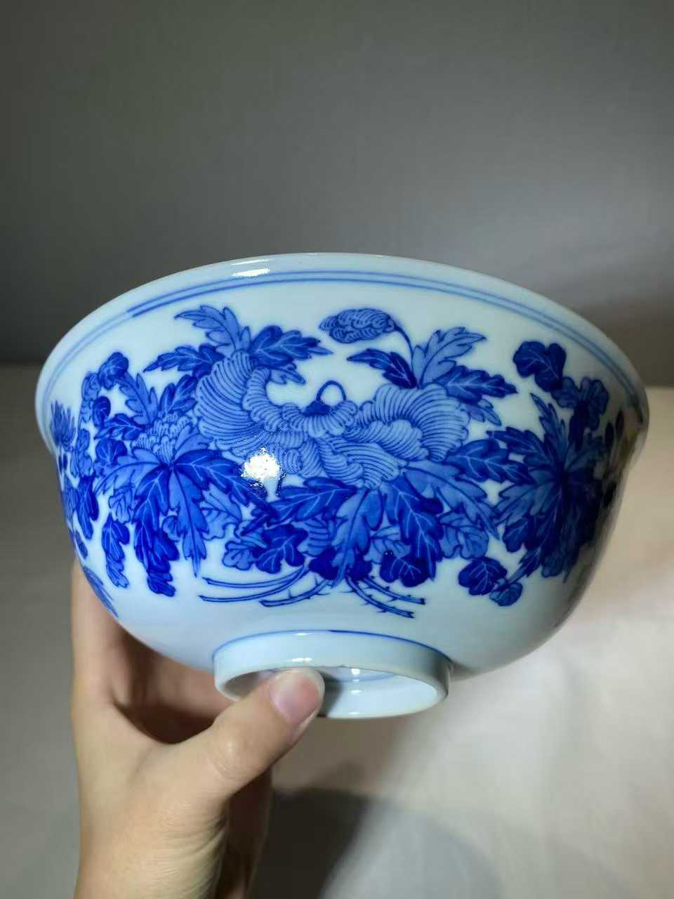 青花花卉纹碗 款：江西瓷业公司