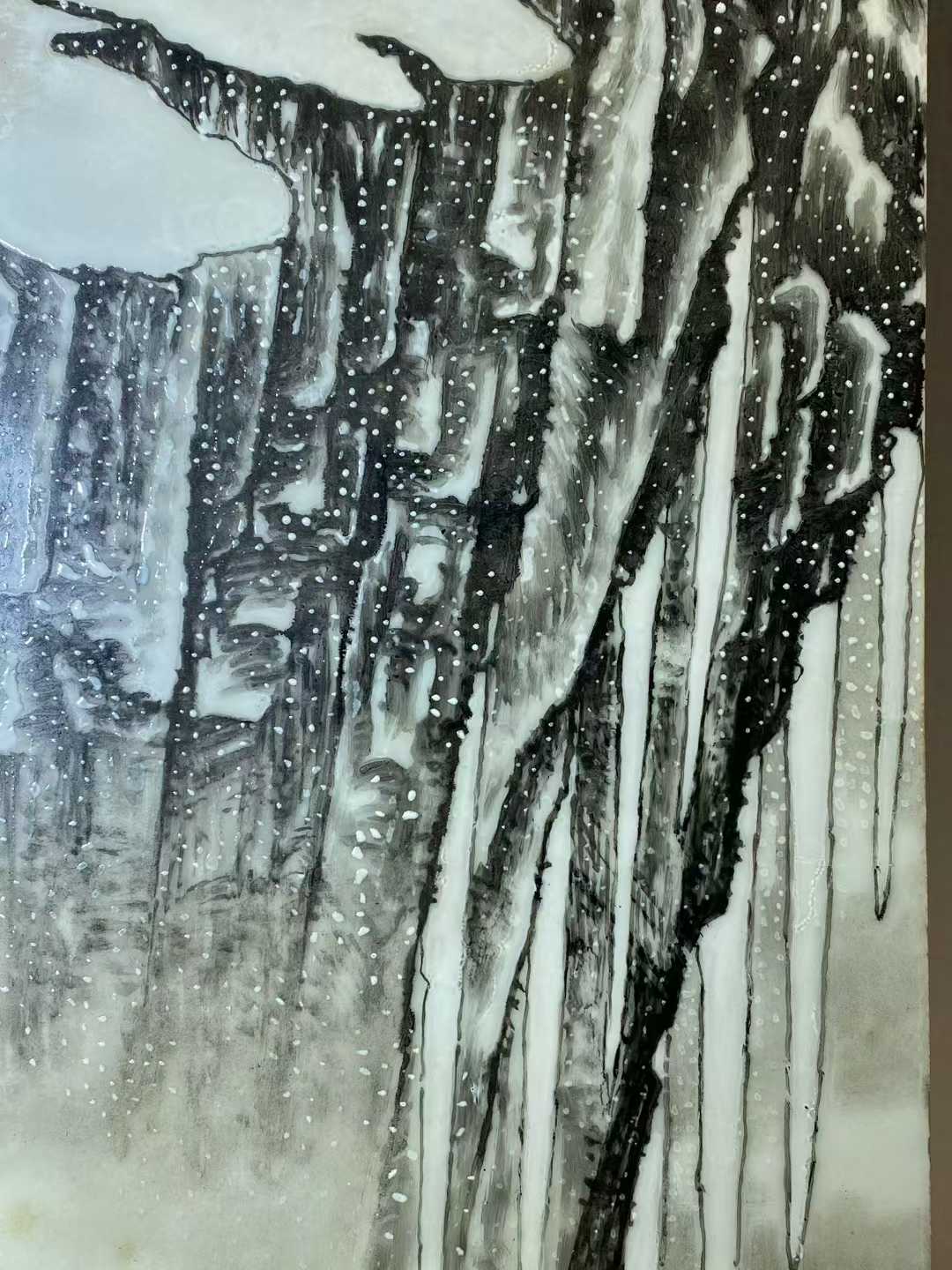 粉彩梅花诗文瓷板画