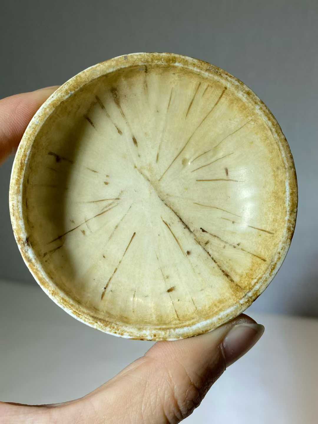 仿生瓷竹节纹印泥盒