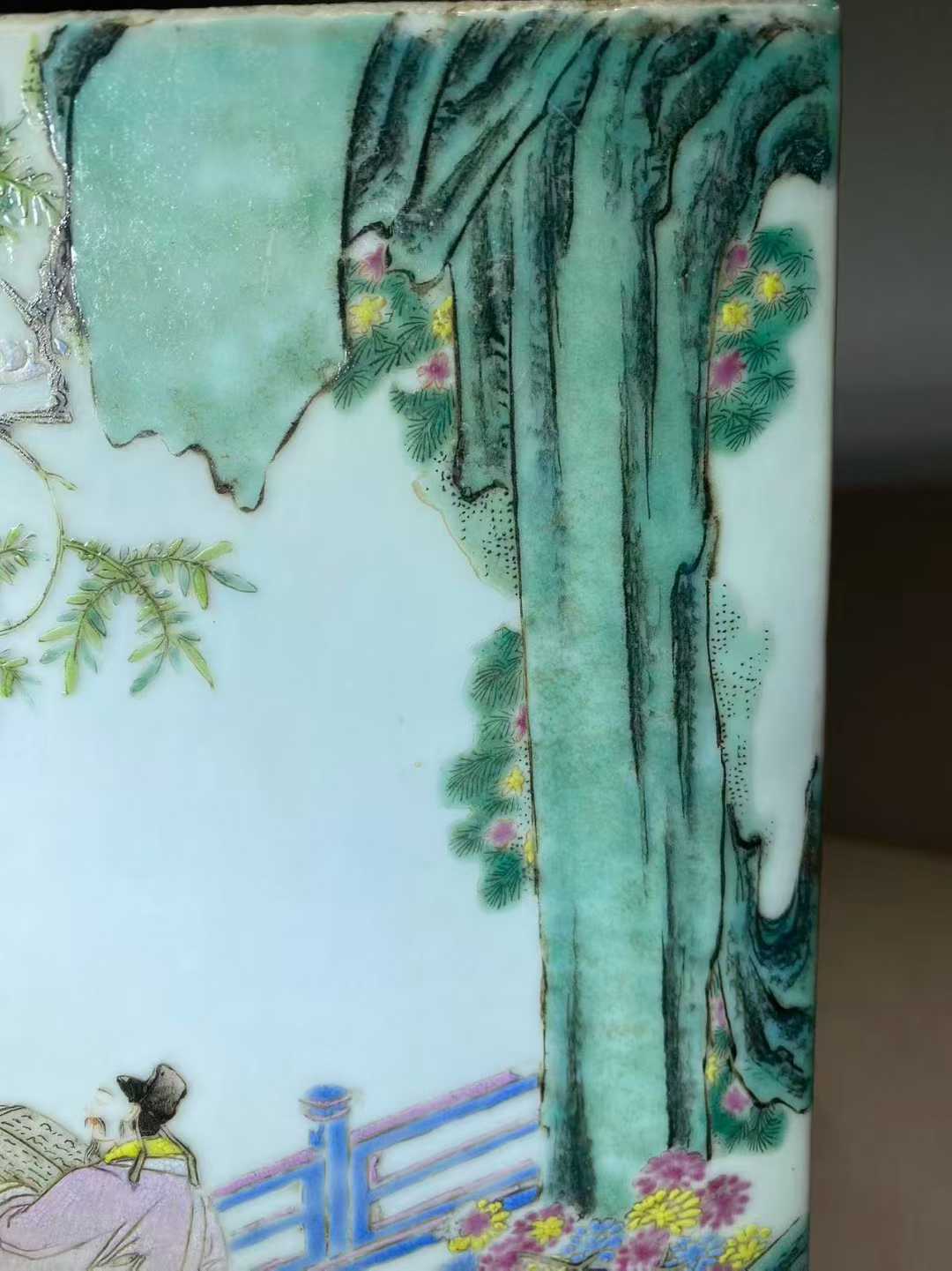 粉彩神仙人物瓷板