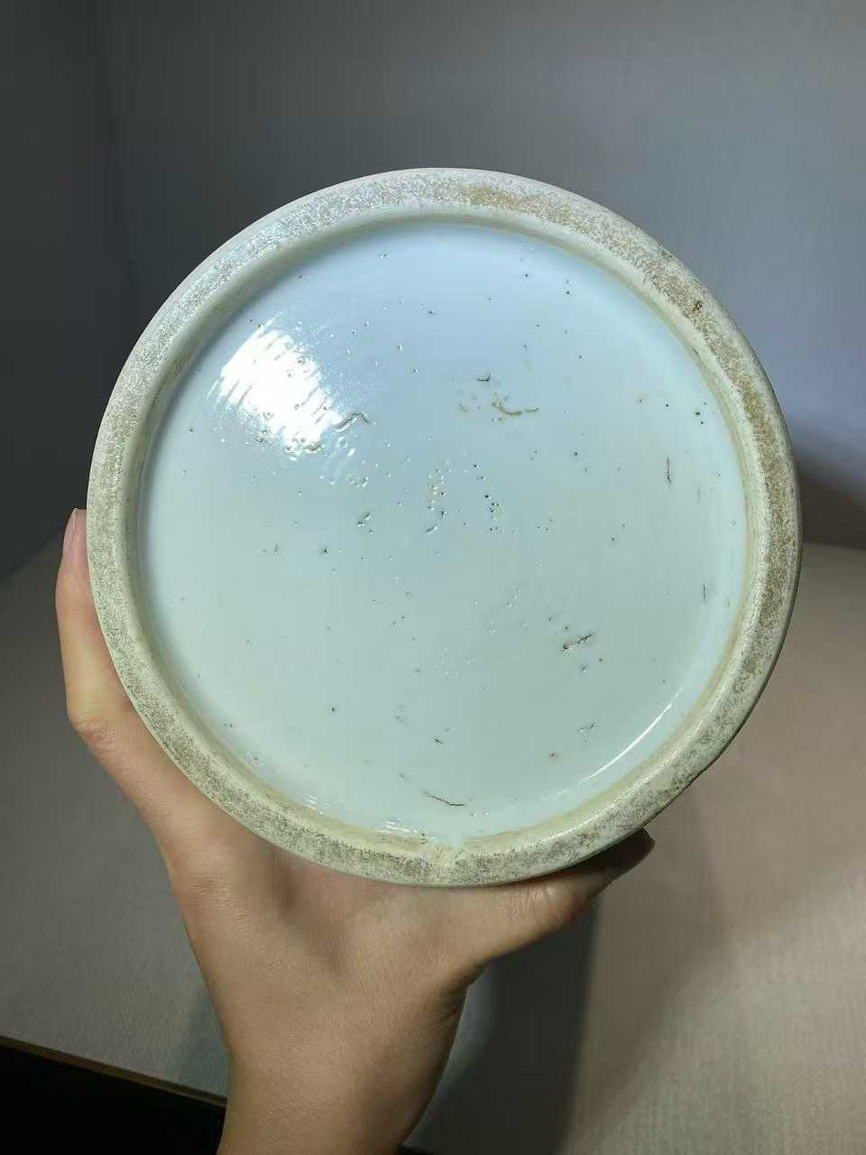 洒蓝地描金花鸟山水人物棒槌瓶