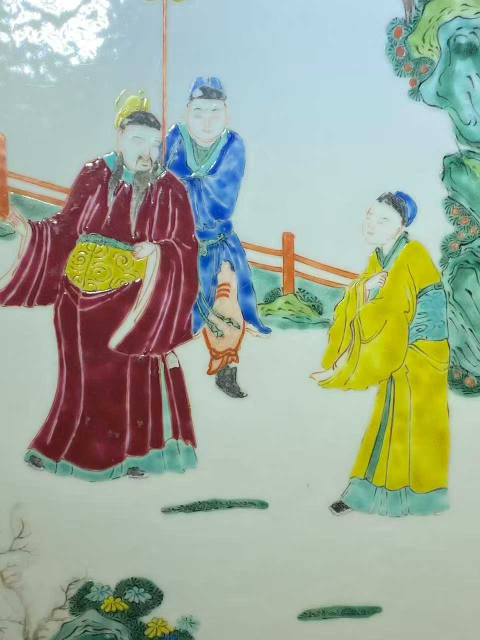 粉彩人物故事瓷板