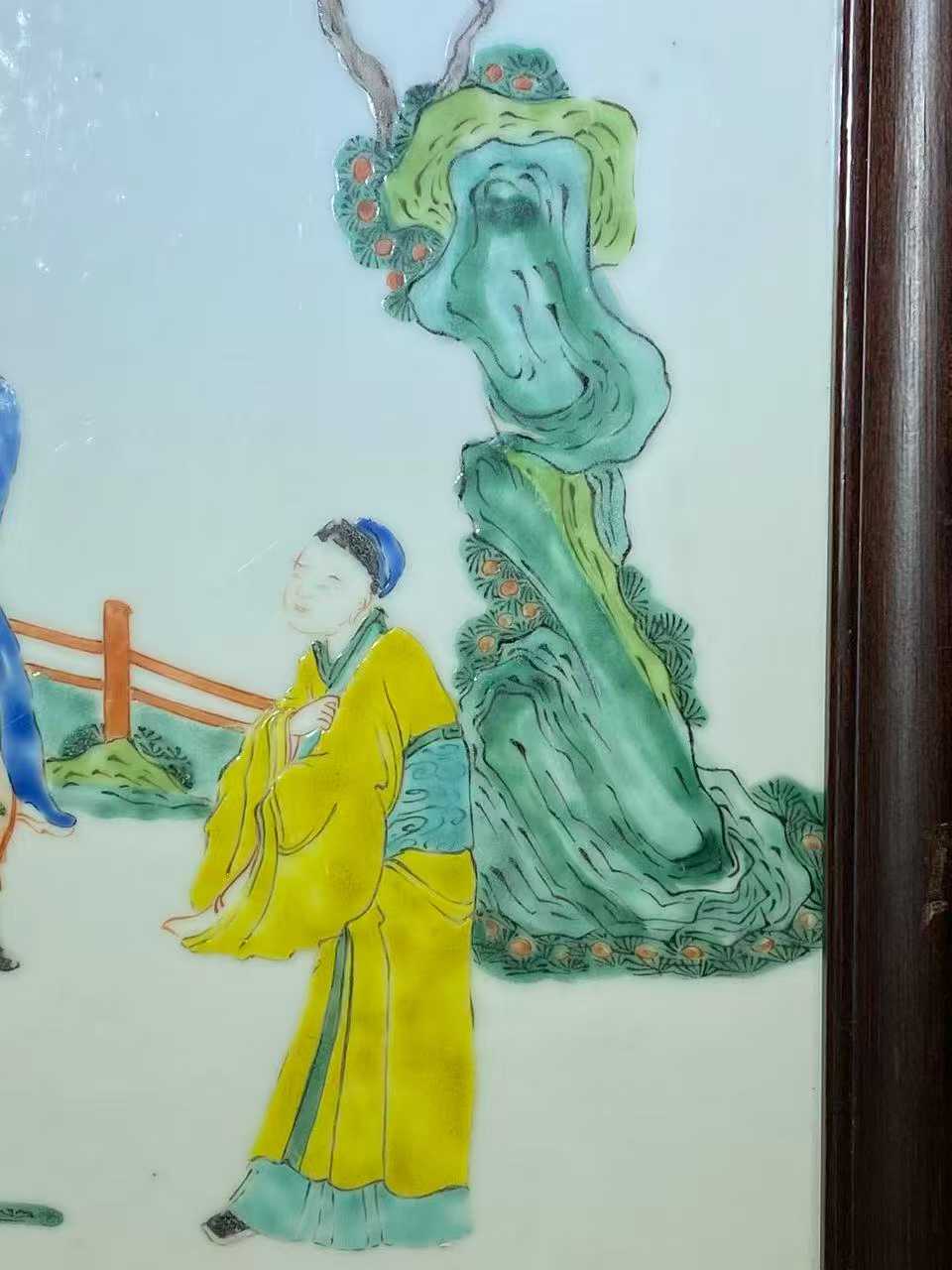粉彩人物故事瓷板