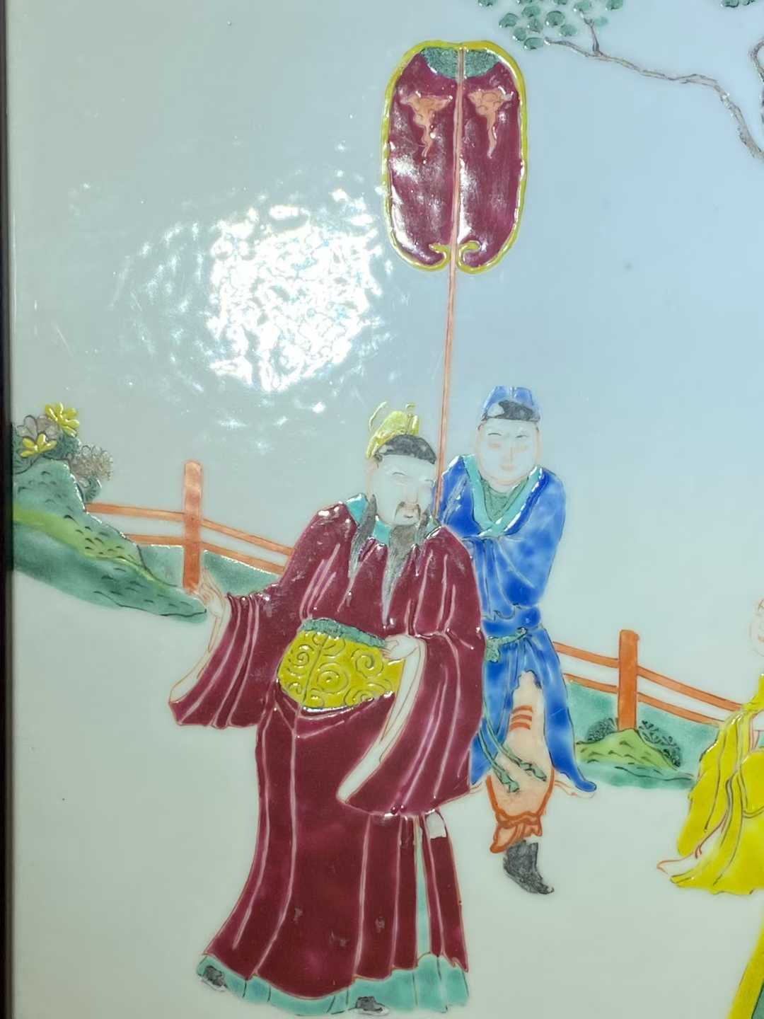 粉彩人物故事瓷板