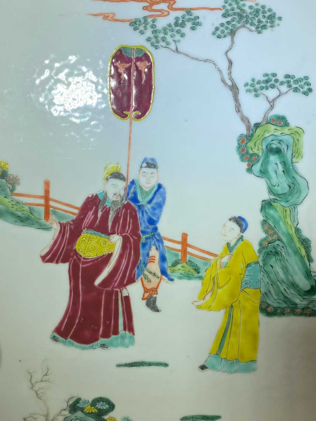 粉彩人物故事瓷板