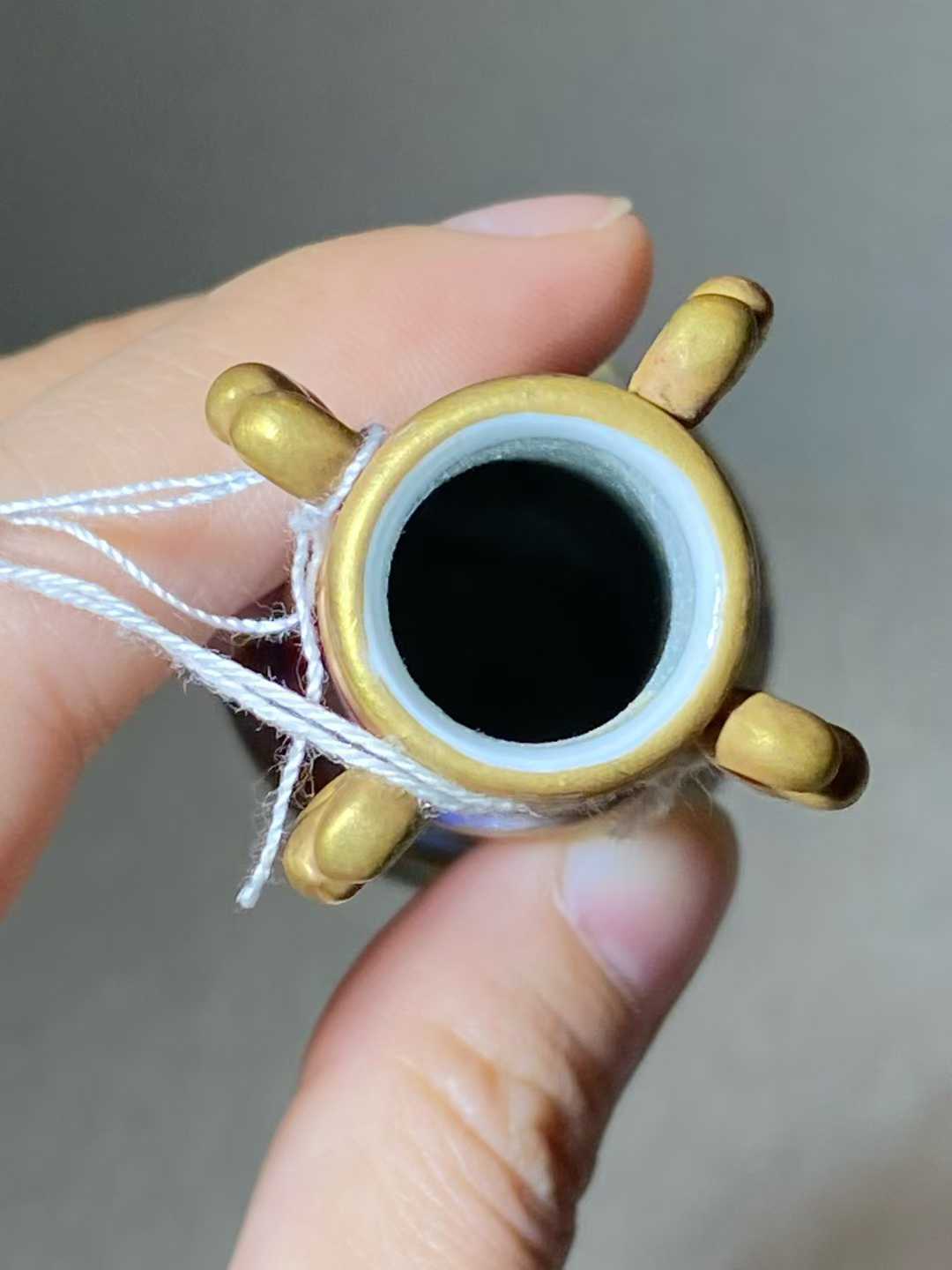粉彩描金云龙纹烛台 款：大清嘉庆年制