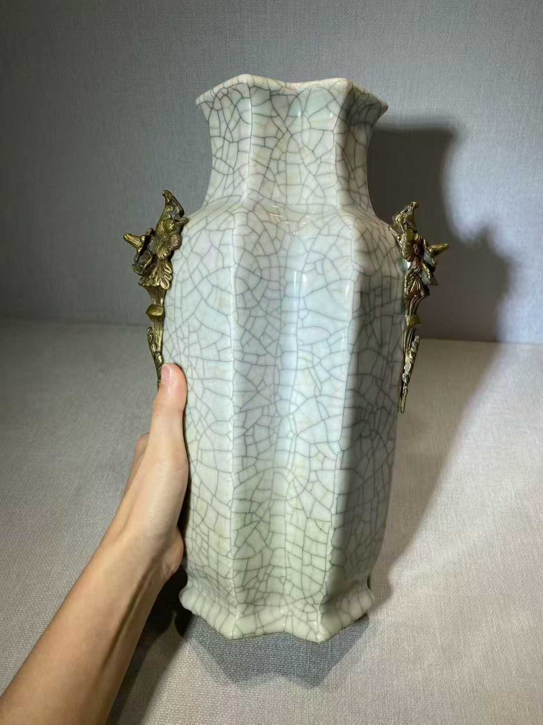 哥釉双联瓶