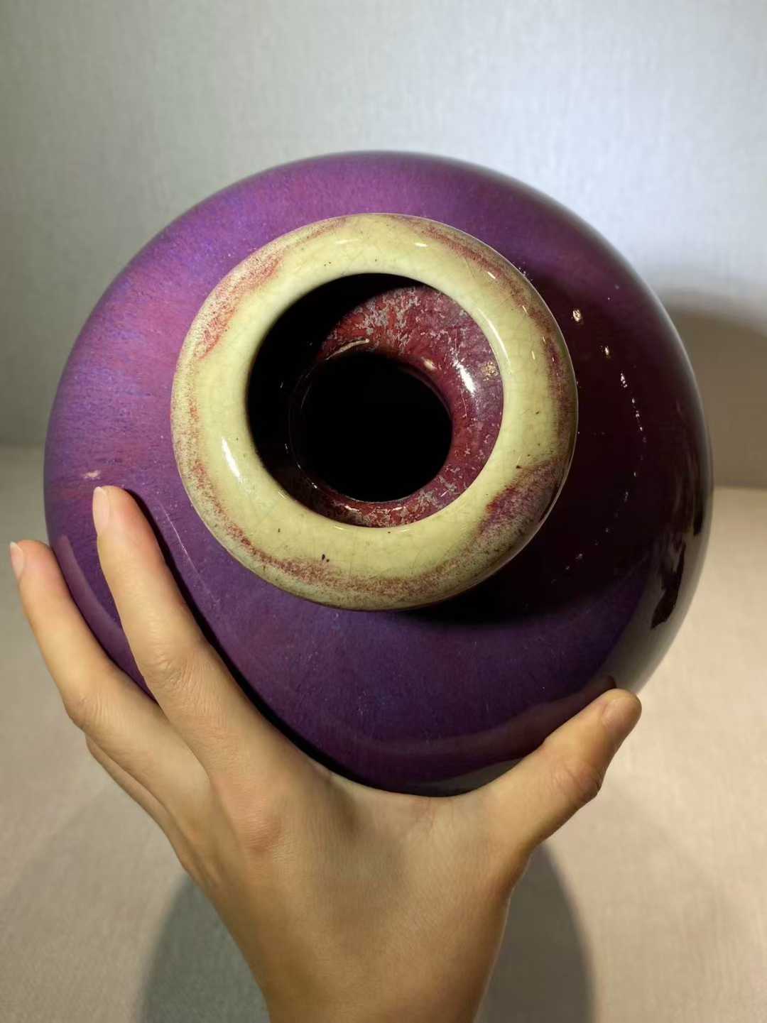 窑变釉盆口梅瓶