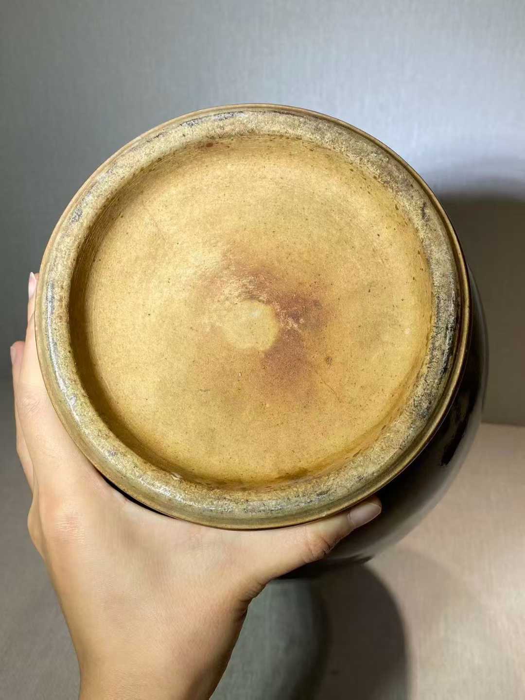 绿哥釉撇口尊一对