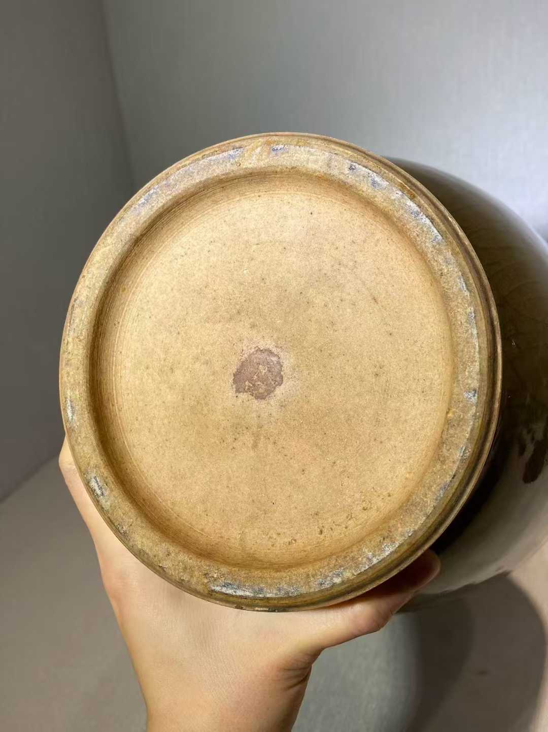 绿哥釉撇口尊一对