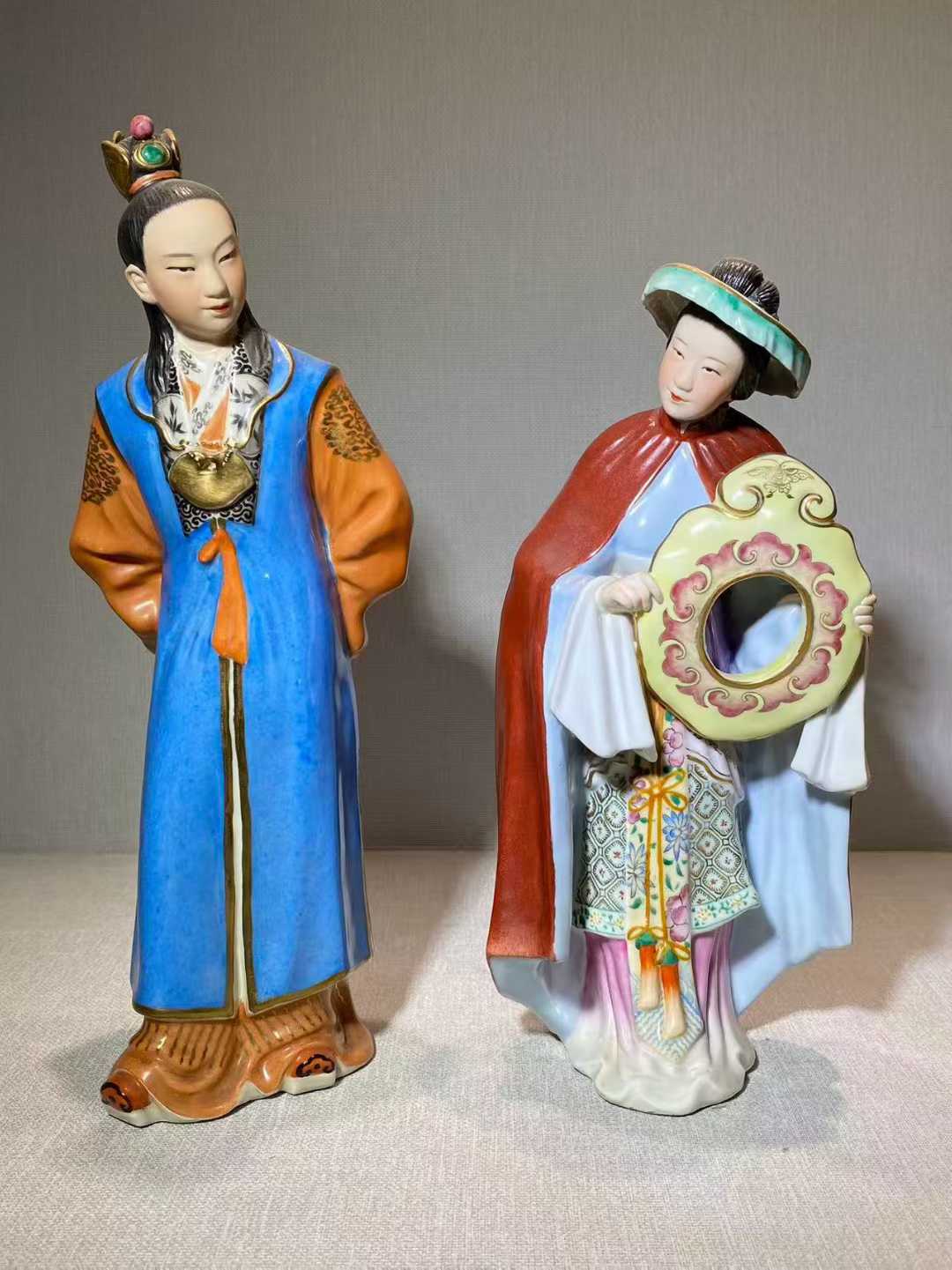 粉彩贾宝玉林黛玉公仔一组