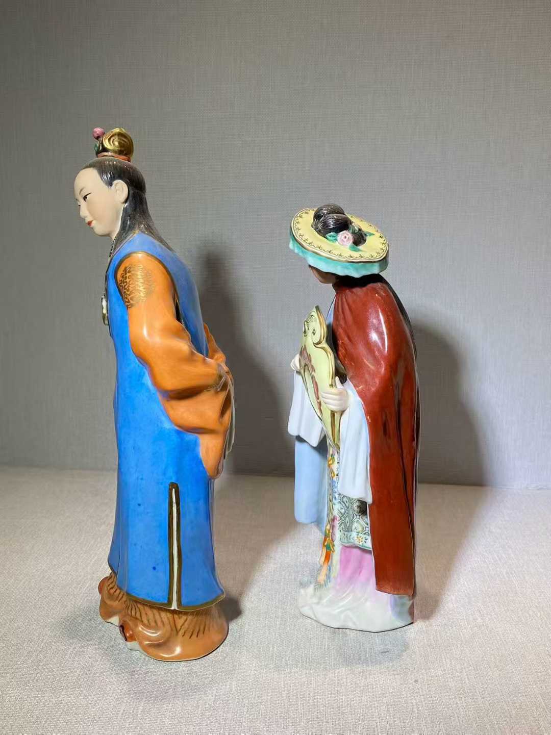 粉彩贾宝玉林黛玉公仔一组