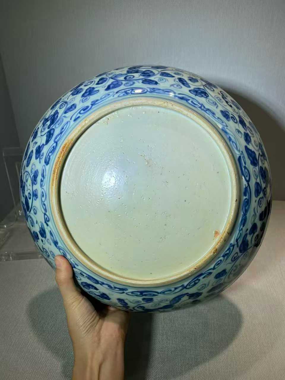 青花三果纹盘