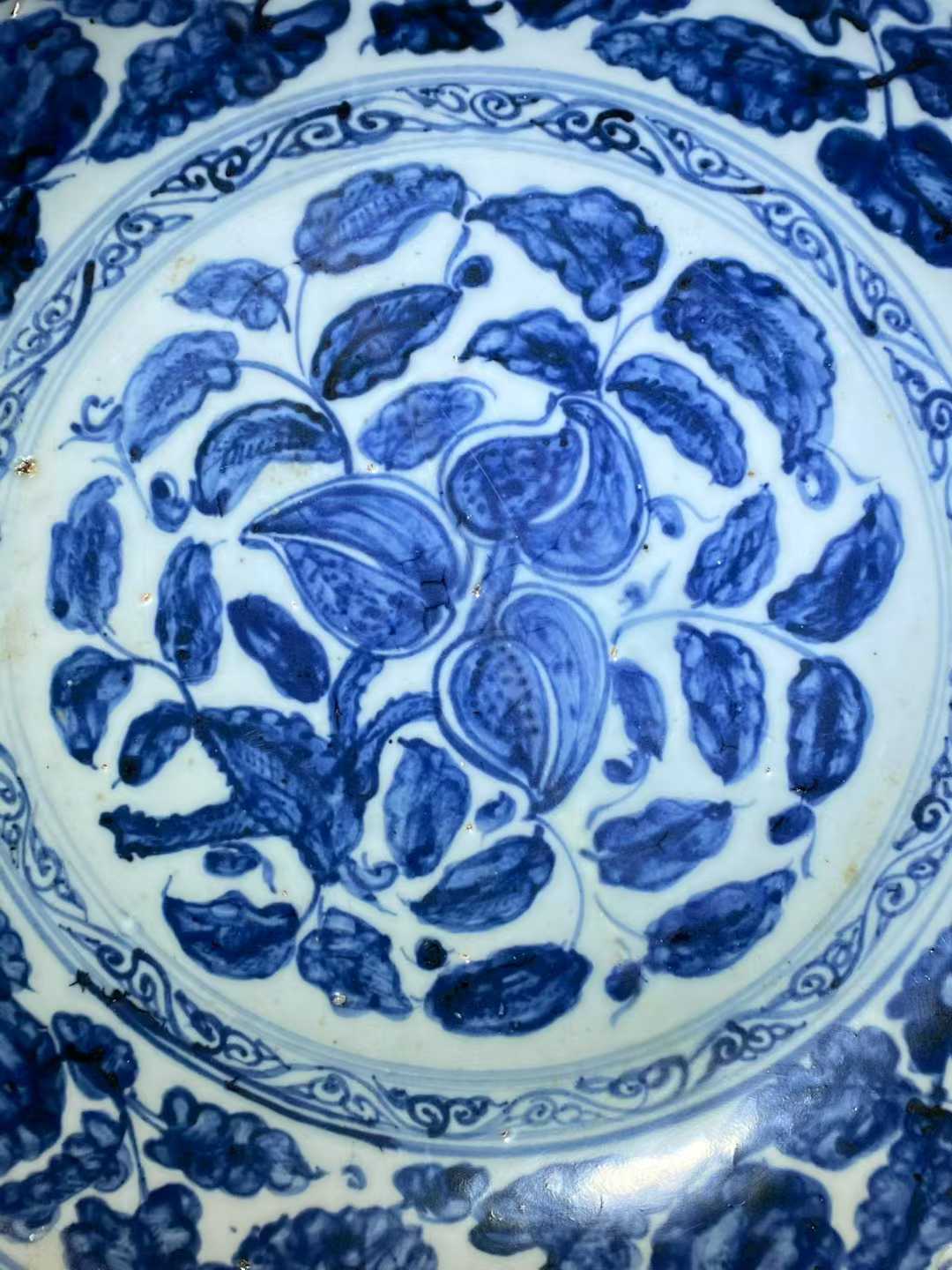 青花三果纹盘