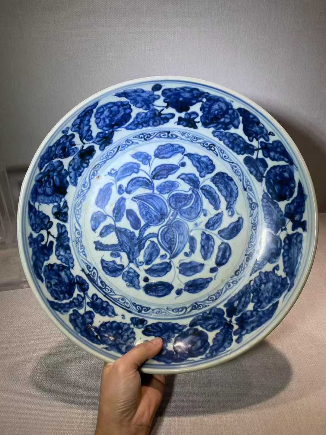 青花三果纹盘