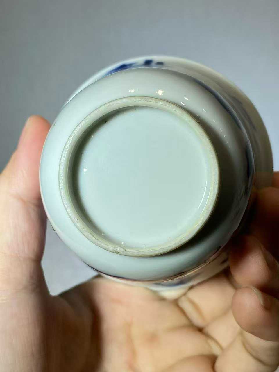 青花仙人乘槎铃铛杯