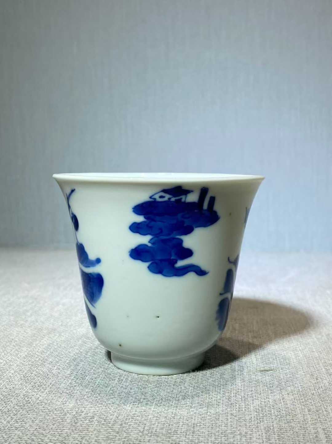 青花仙人乘槎铃铛杯