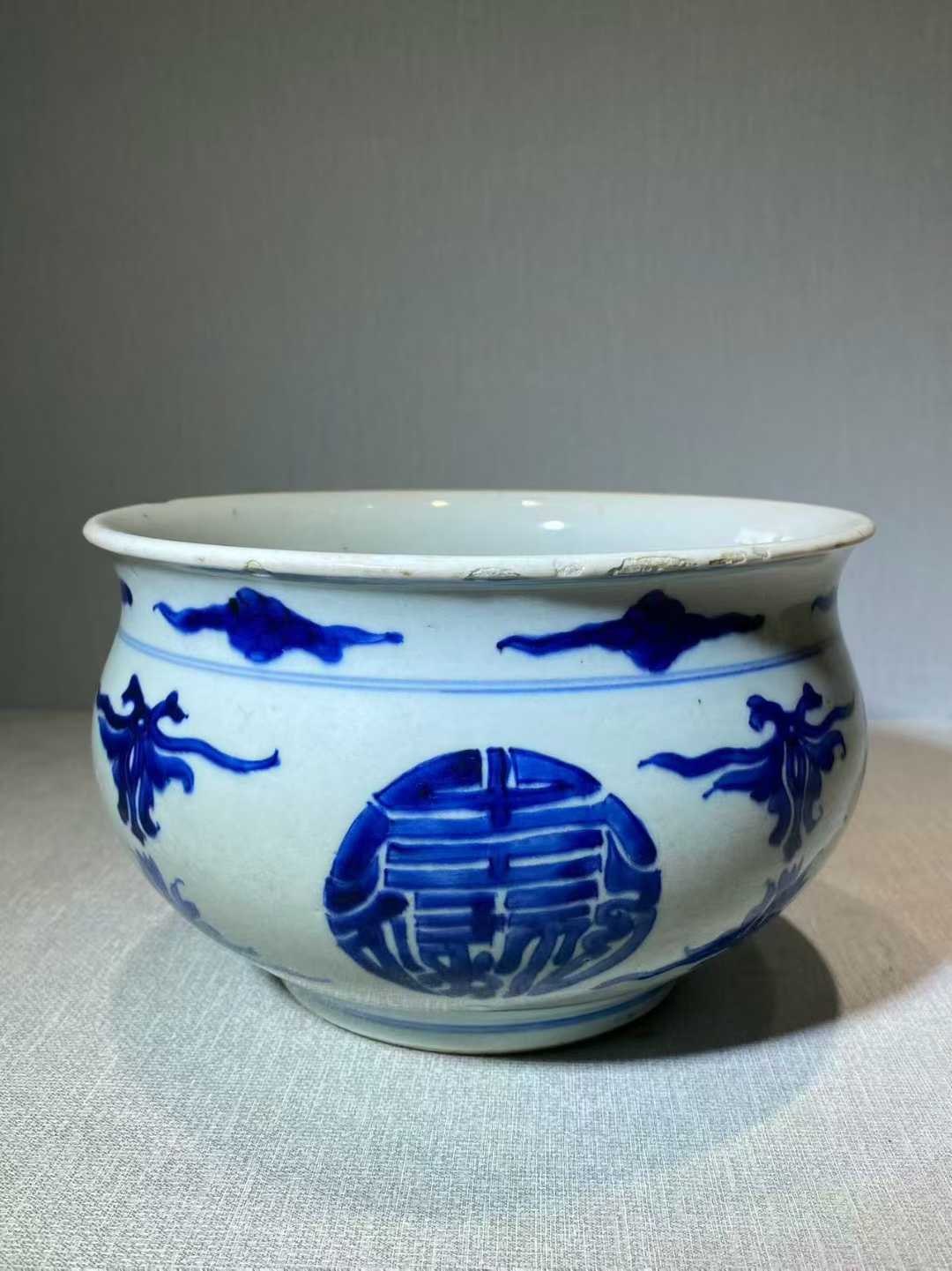青花福禄寿纹香炉