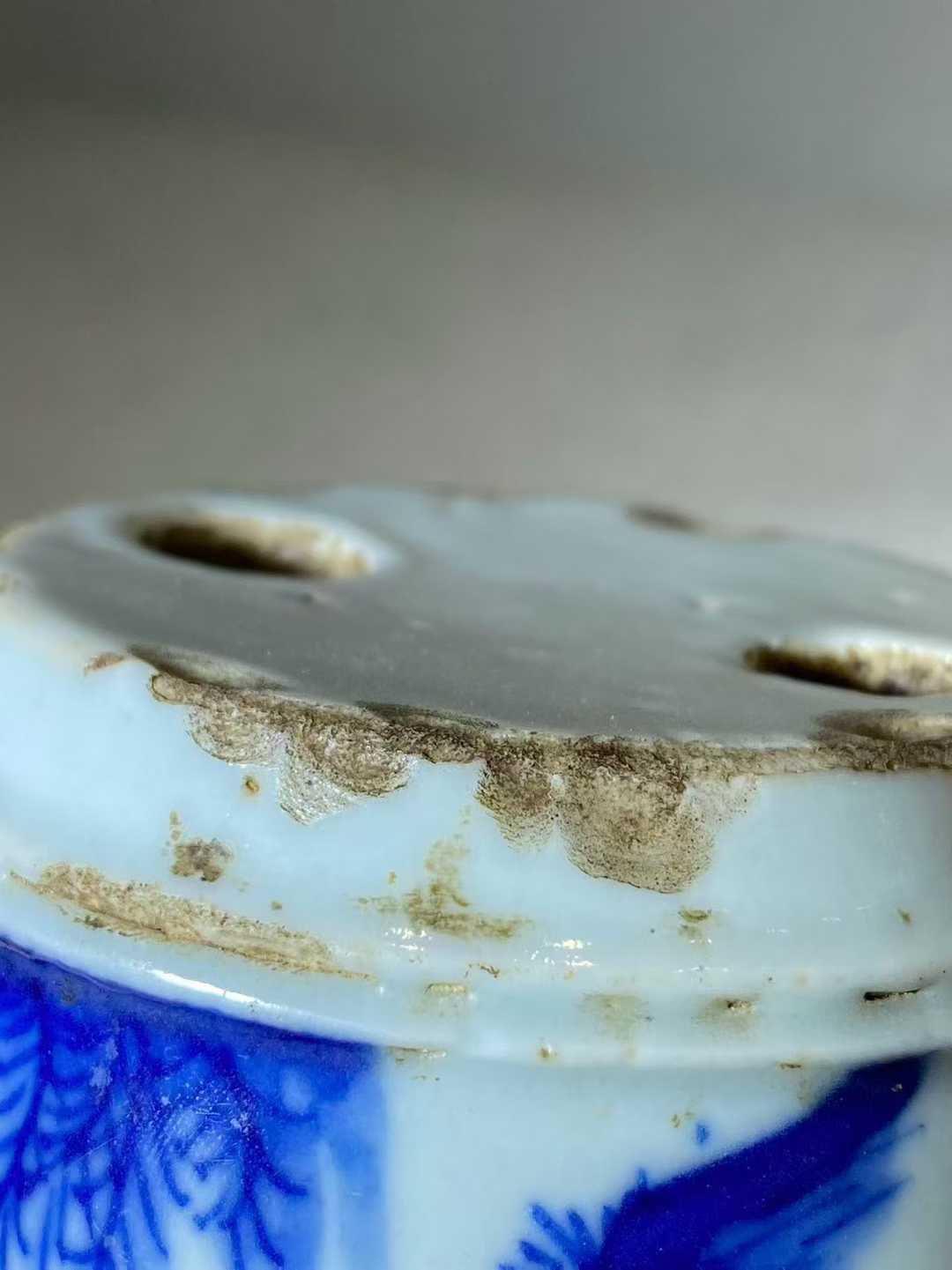 青花文王访贤烛台