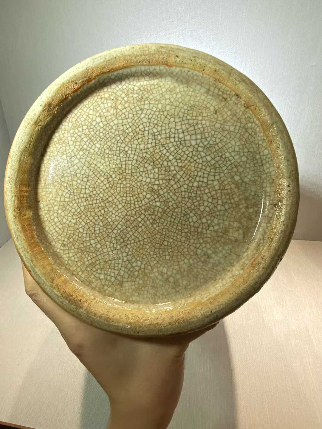 三色哥釉青花花鸟纹铺首大瓶