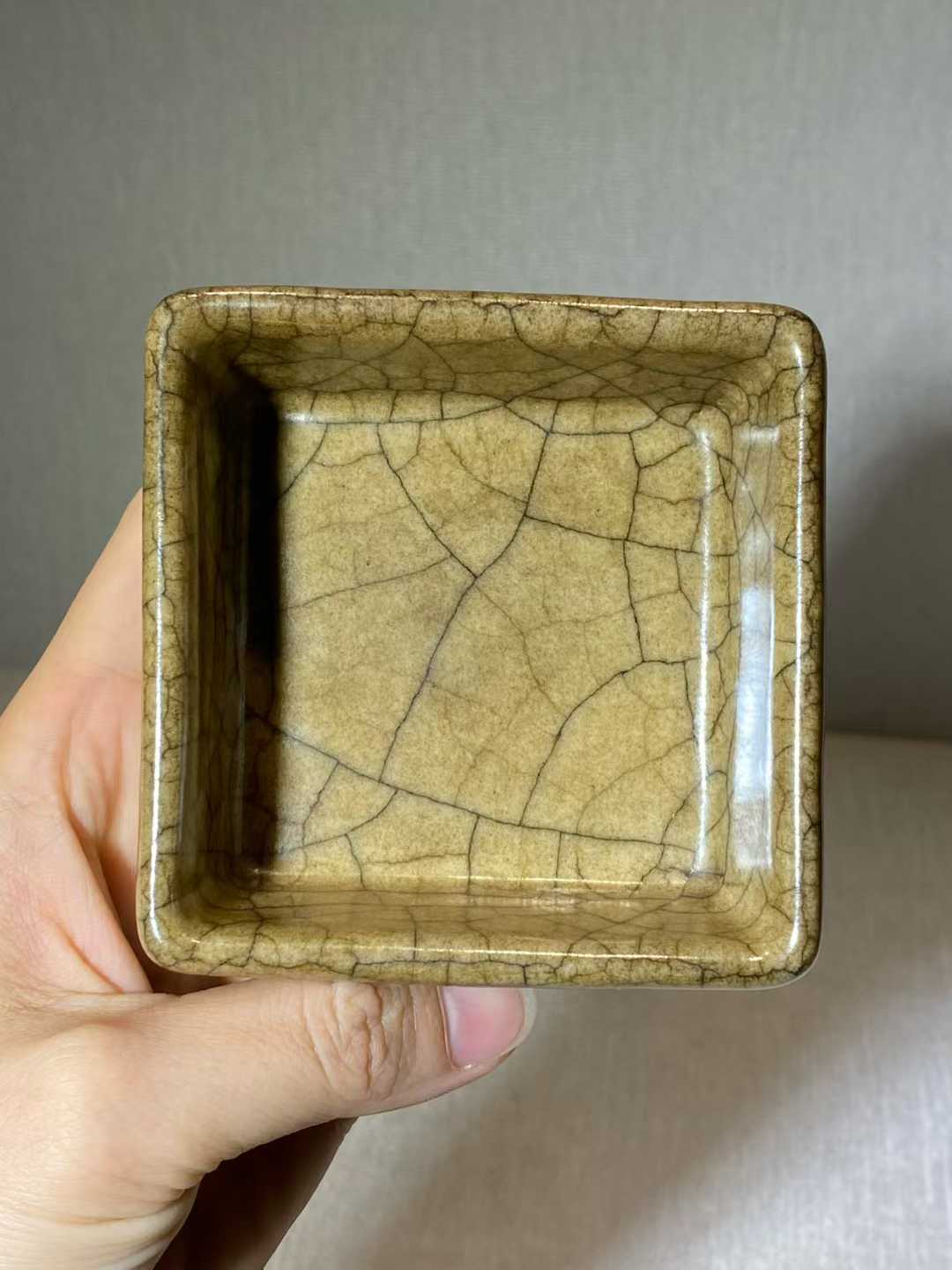 仿哥釉四方洗
