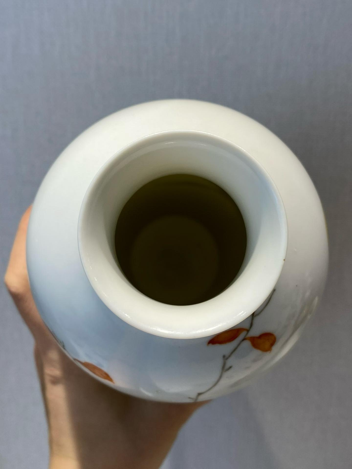 珐琅彩锦鸡芙蓉图瓶 一对