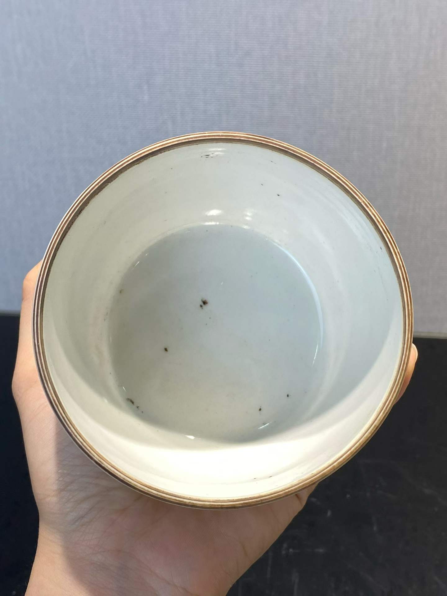 矾红墨彩太师少保诗文盖缸