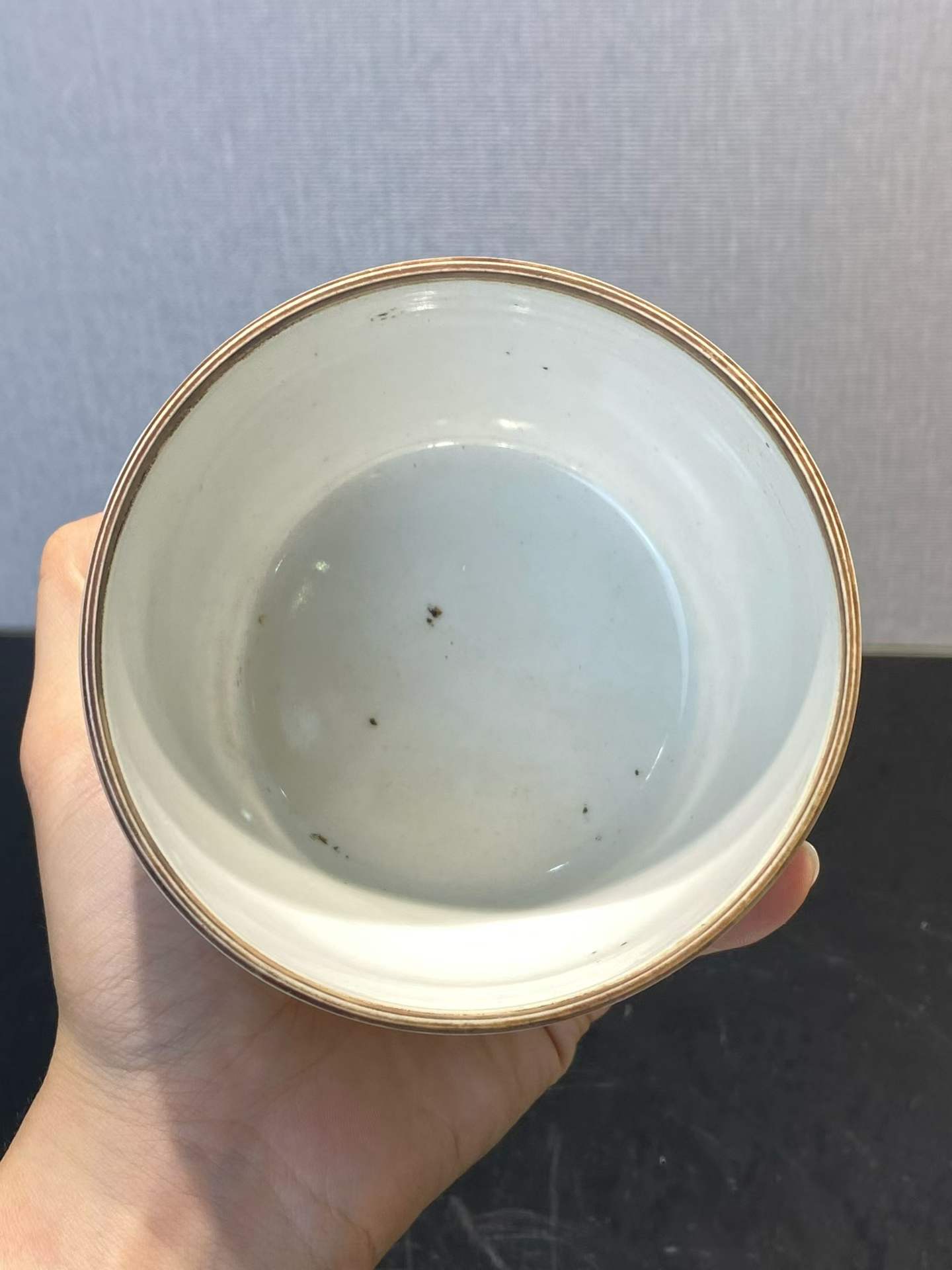 矾红墨彩太师少保诗文盖缸