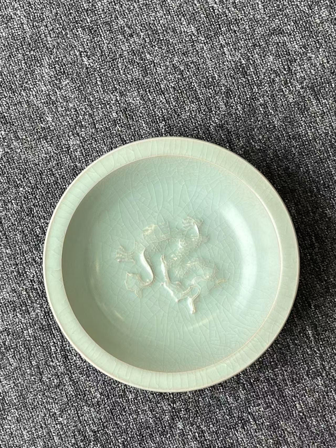 龙泉窑粉青釉云龙纹洗