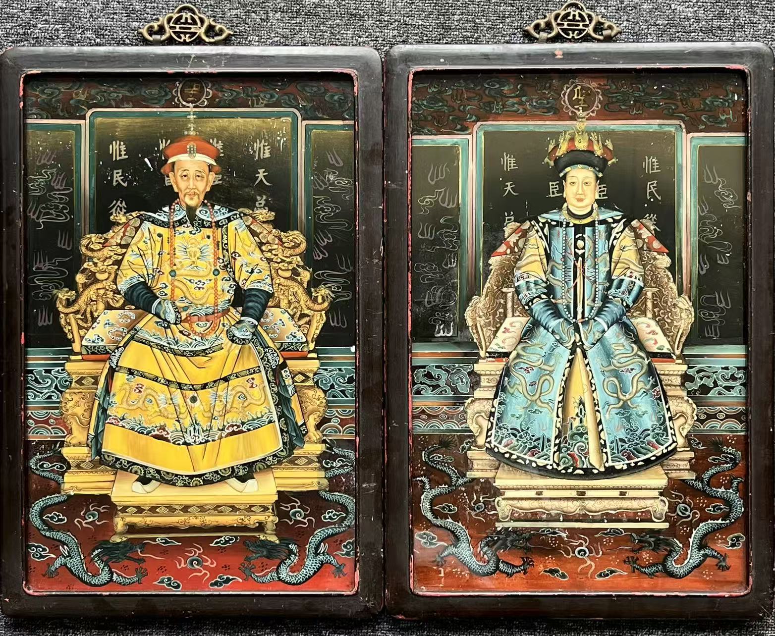 清代帝后玻璃画像