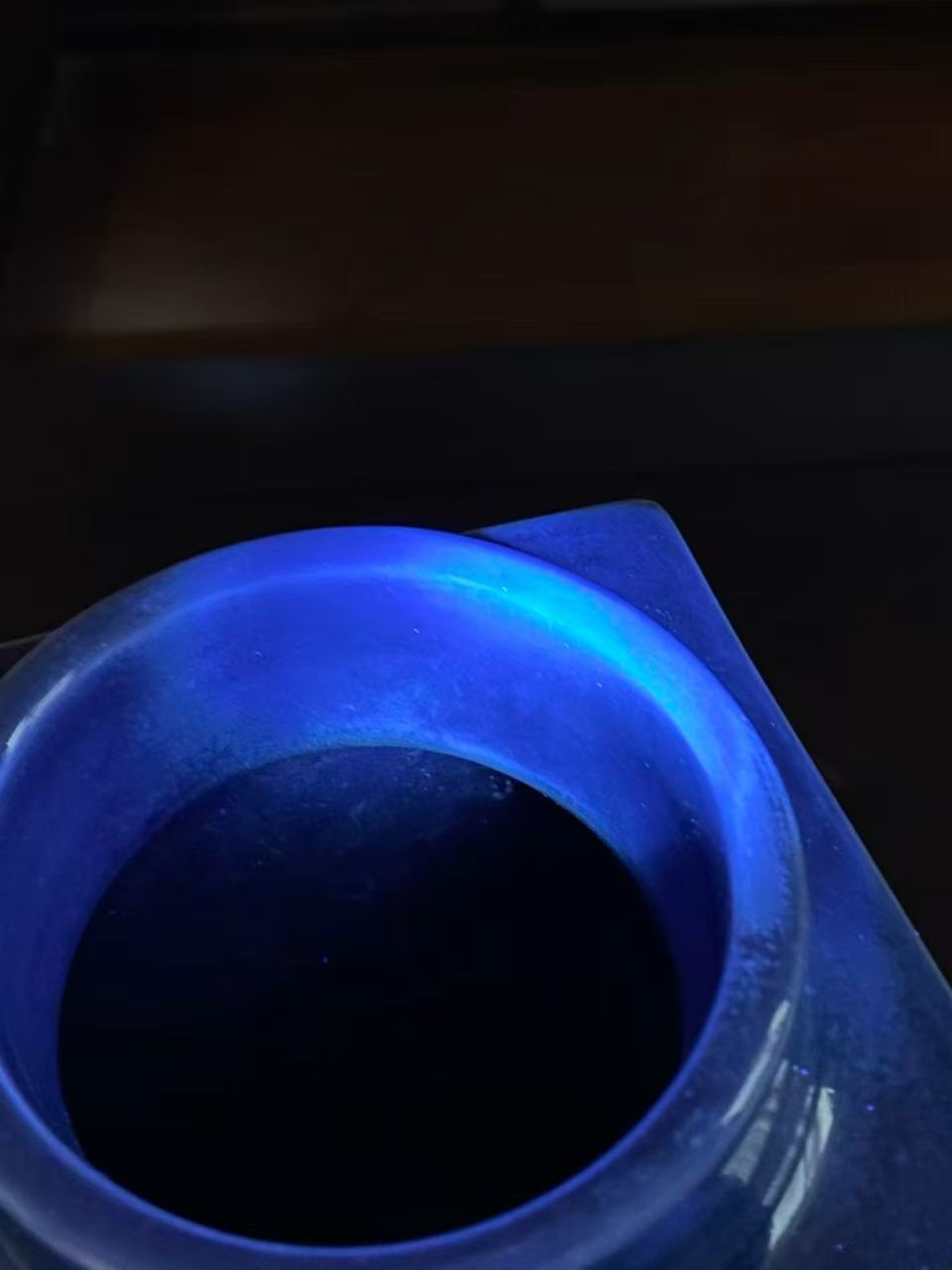 蓝釉象耳琮式瓶