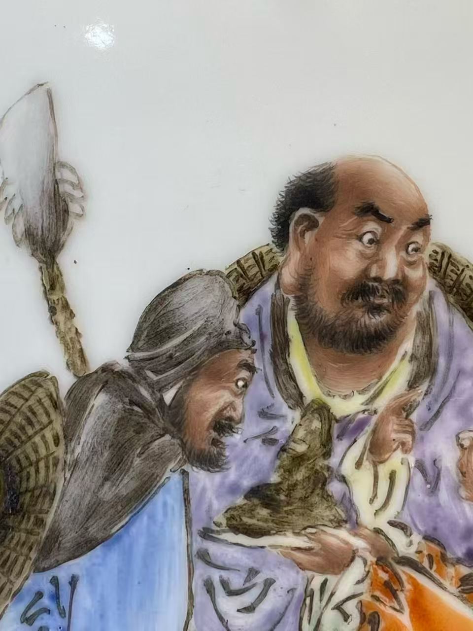 粉彩四罗汉图瓷板画