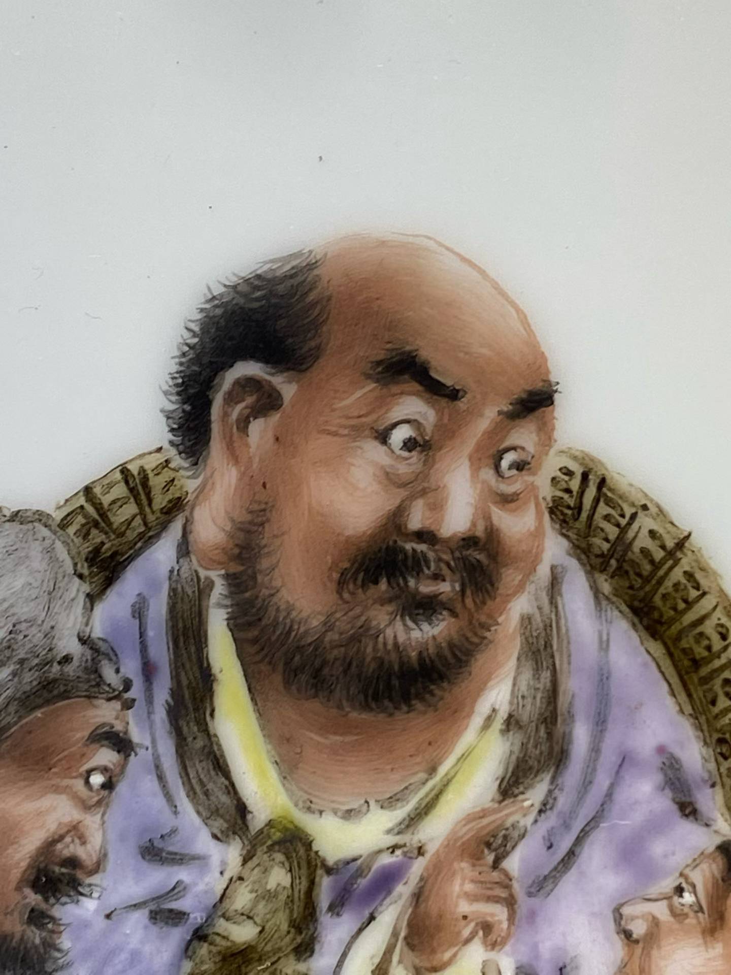 粉彩四罗汉图瓷板画