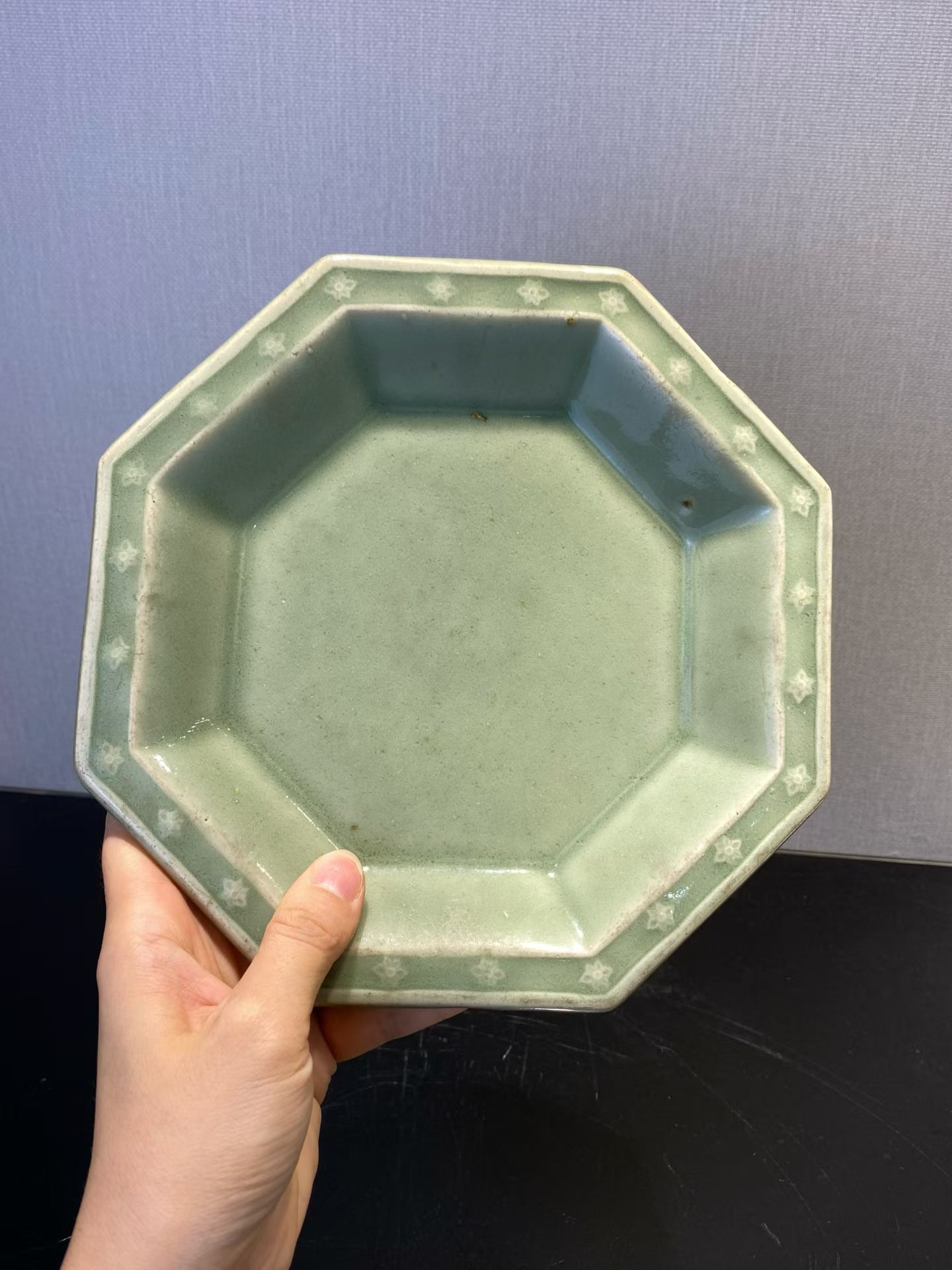 龙泉窑八方盘