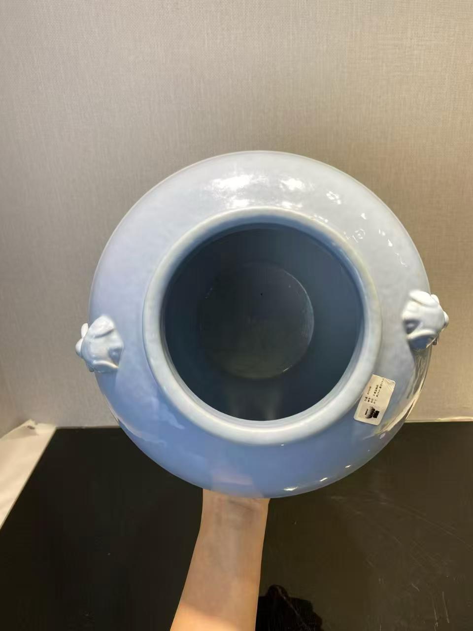 天蓝釉铺首尊