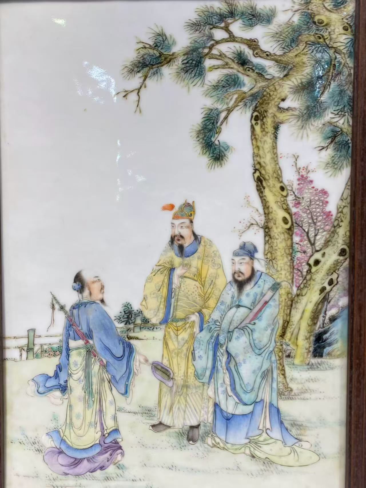 粉彩人物故事瓷板画