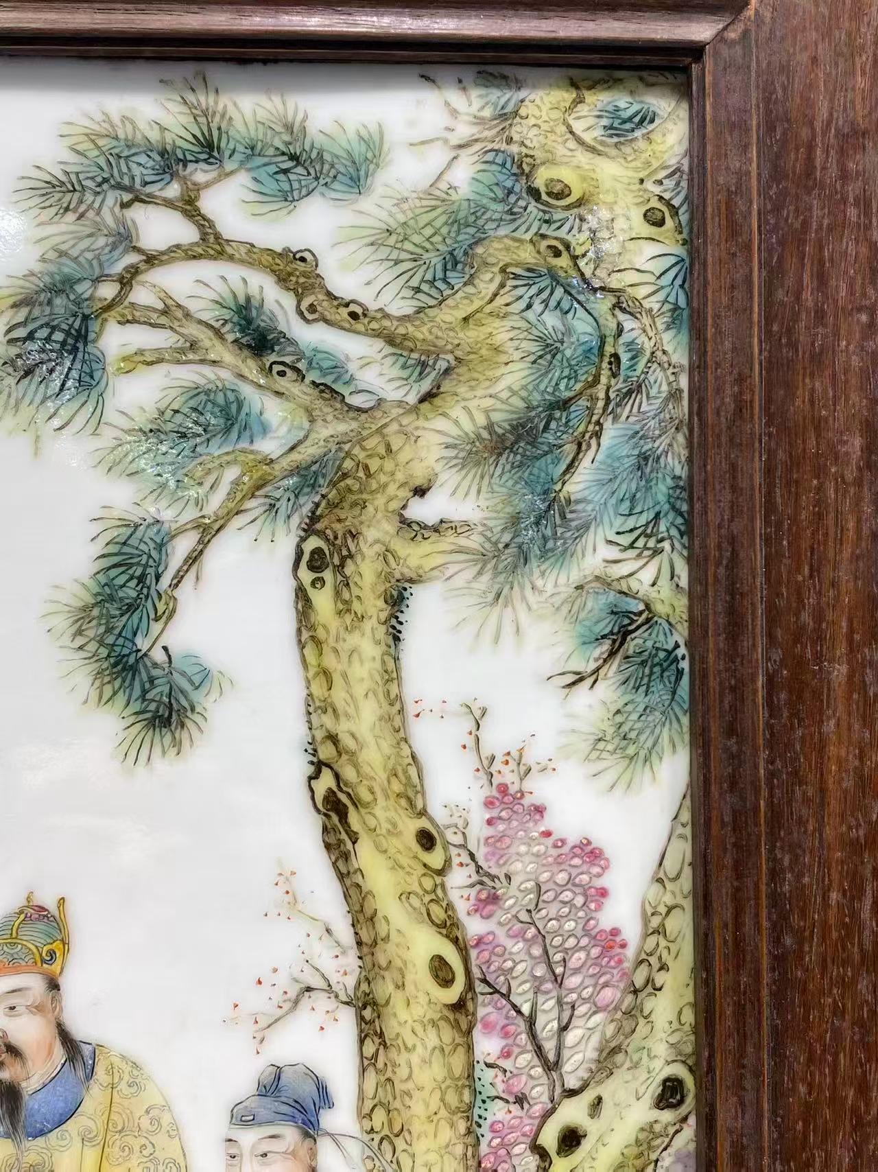 粉彩人物故事瓷板画