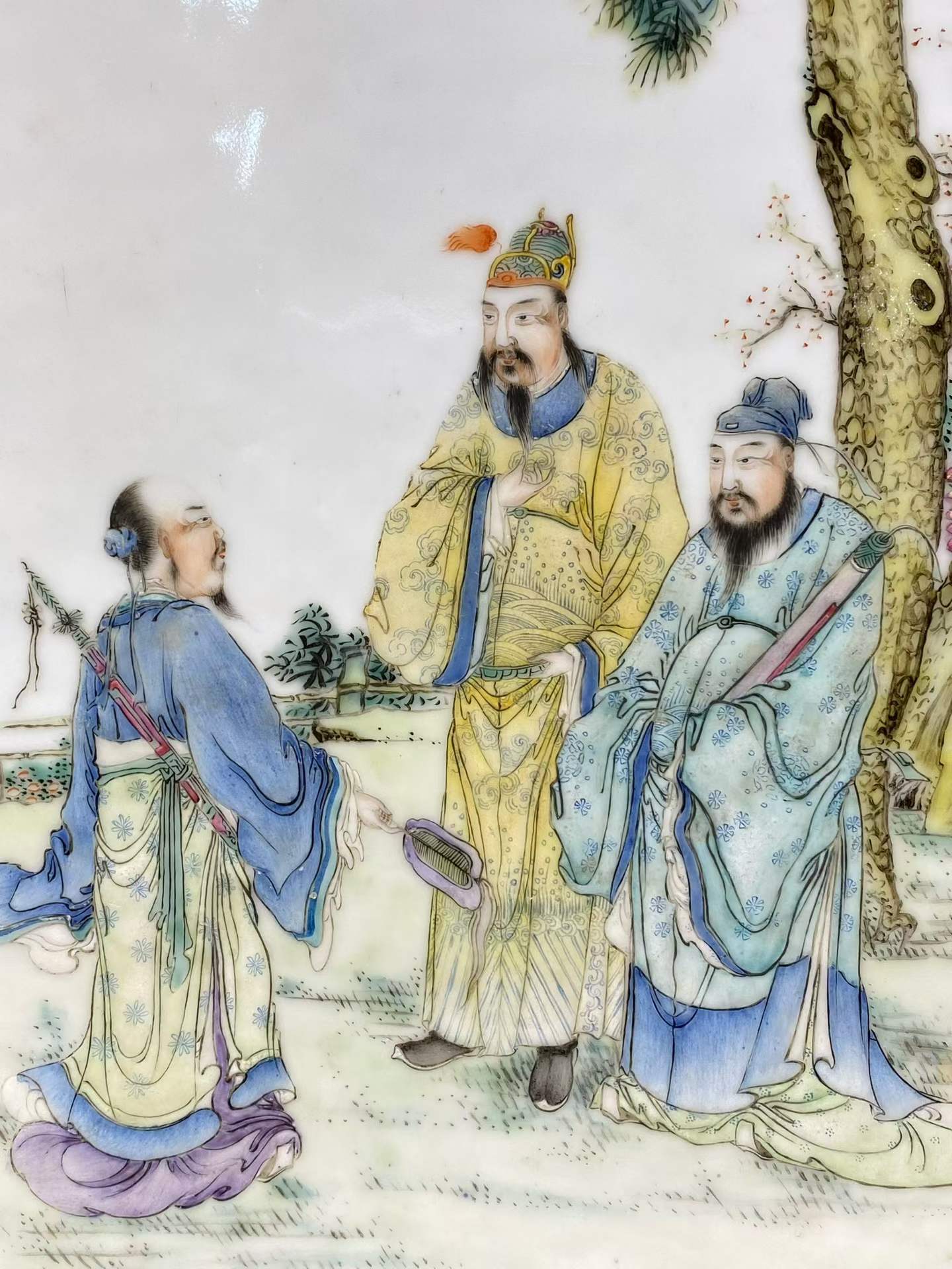 粉彩人物故事瓷板画
