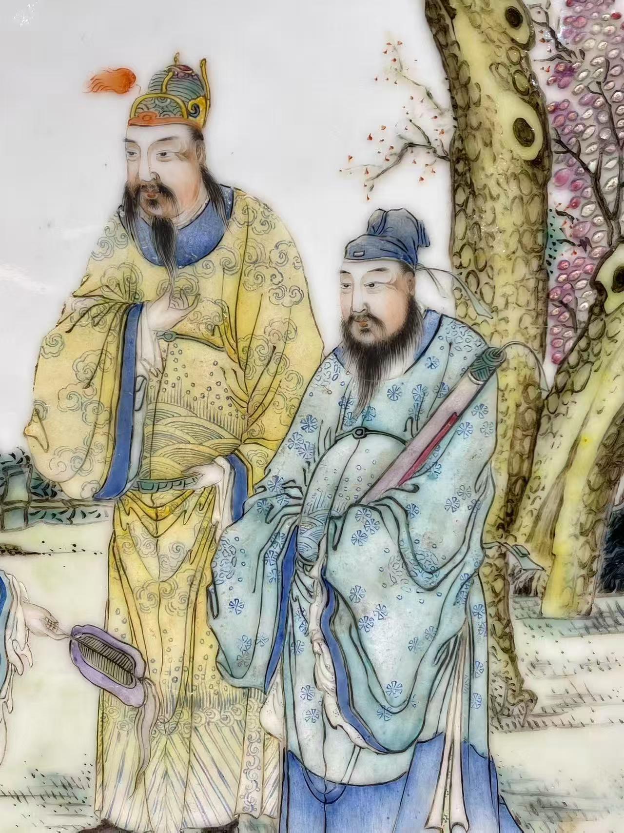 粉彩人物故事瓷板画