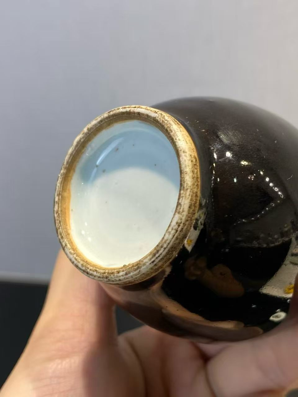 乌金釉葫芦瓶一对