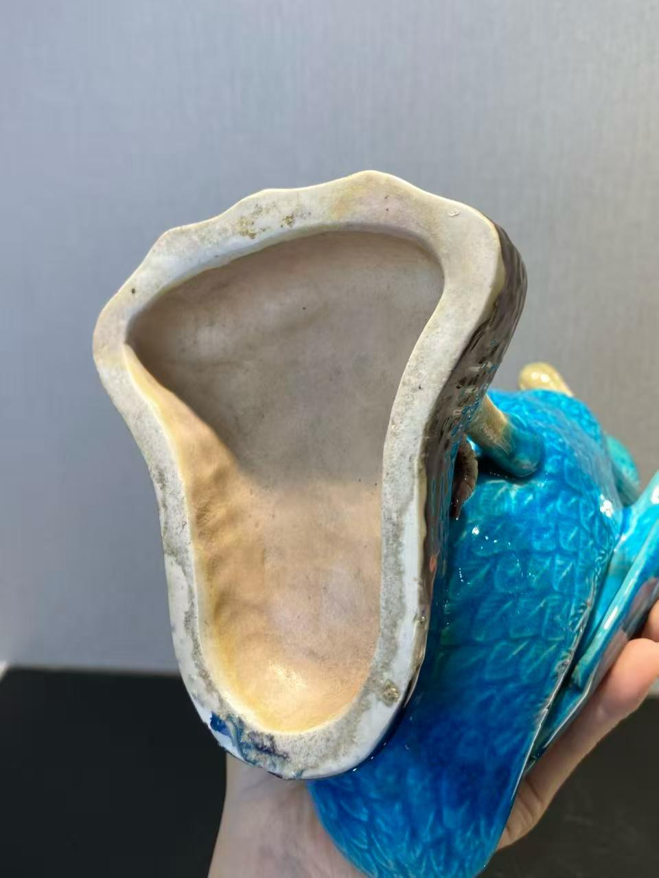 蓝釉仿生瓷鸭