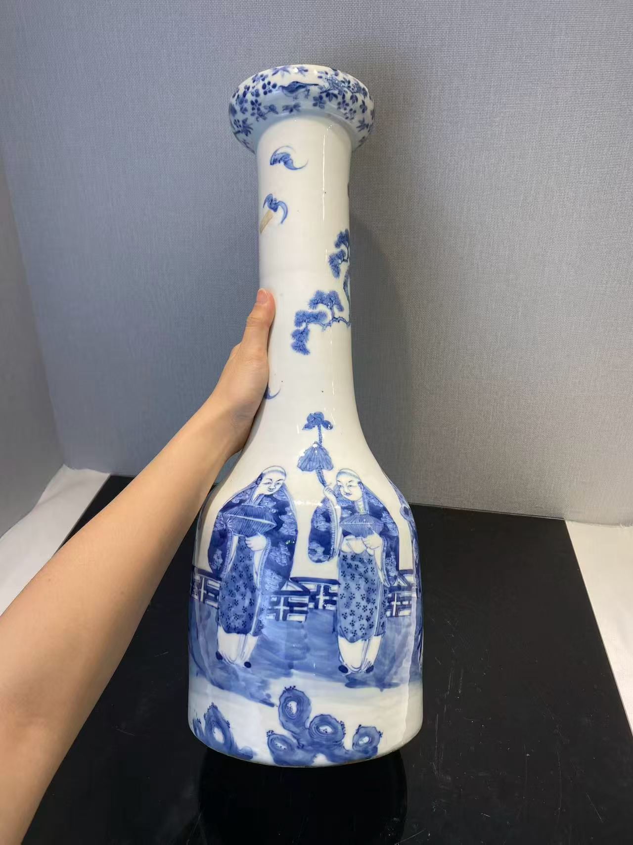 青花福禄寿和合二仙大摇铃尊