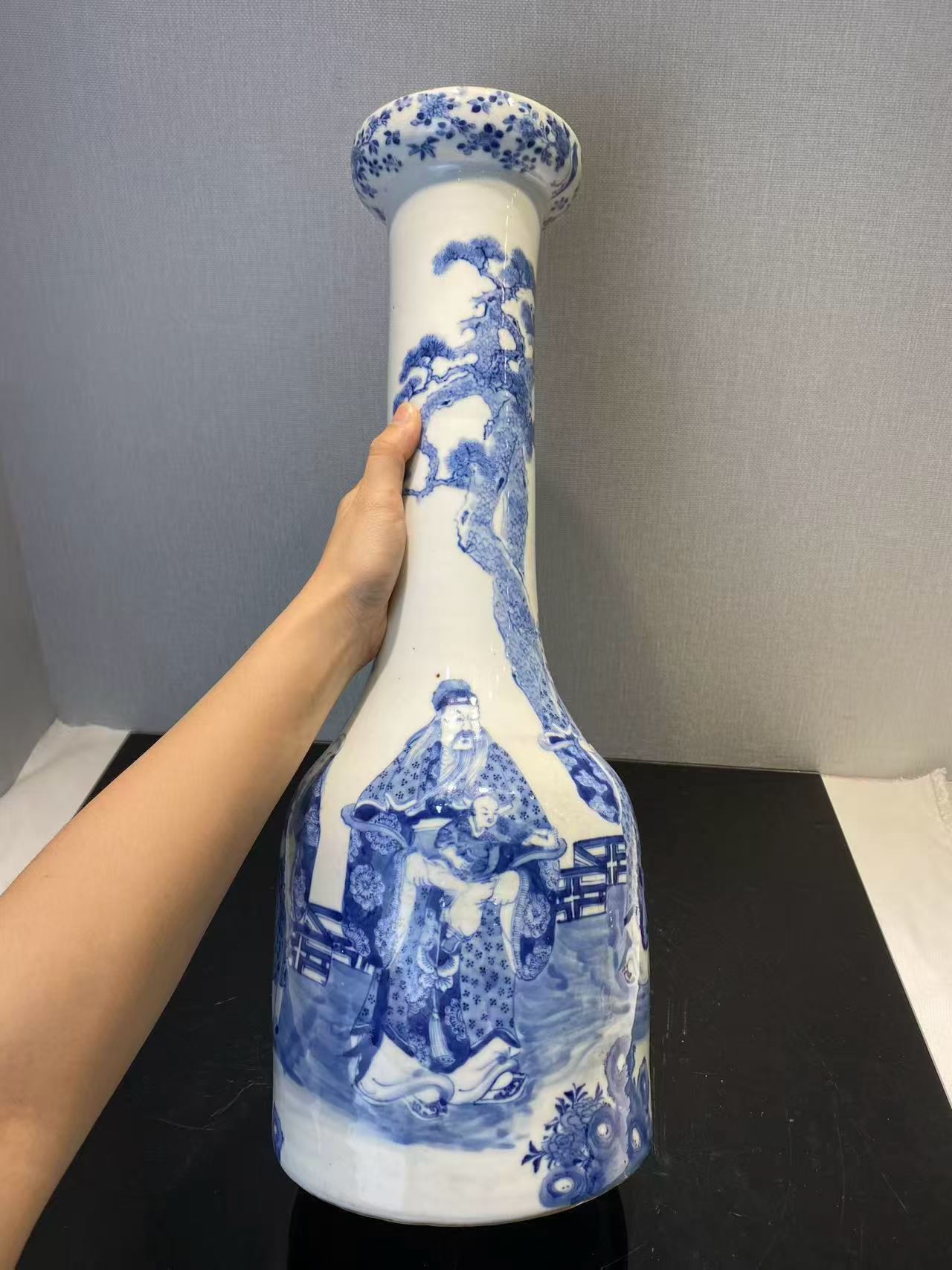 青花福禄寿和合二仙大摇铃尊