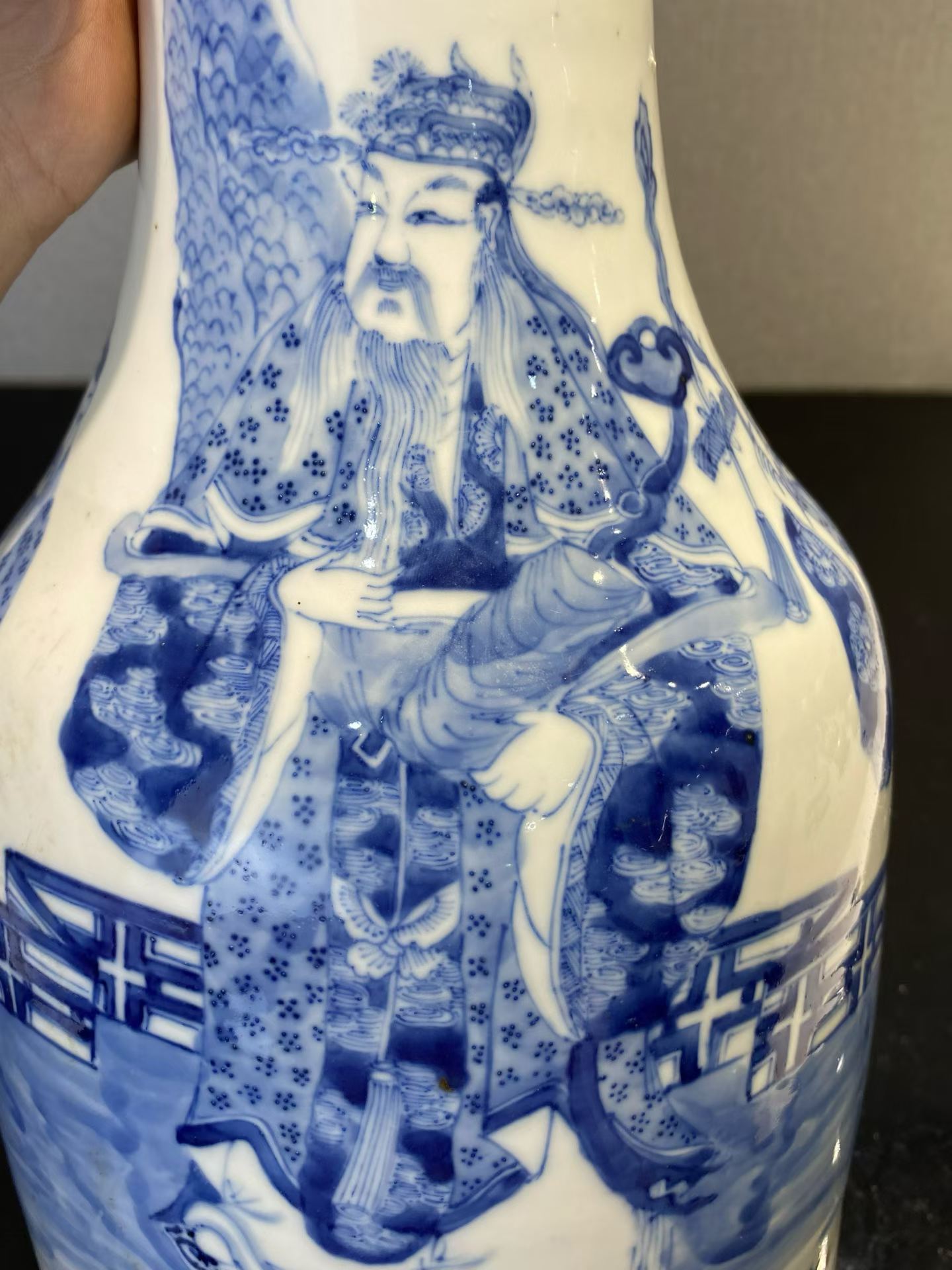 青花福禄寿和合二仙大摇铃尊