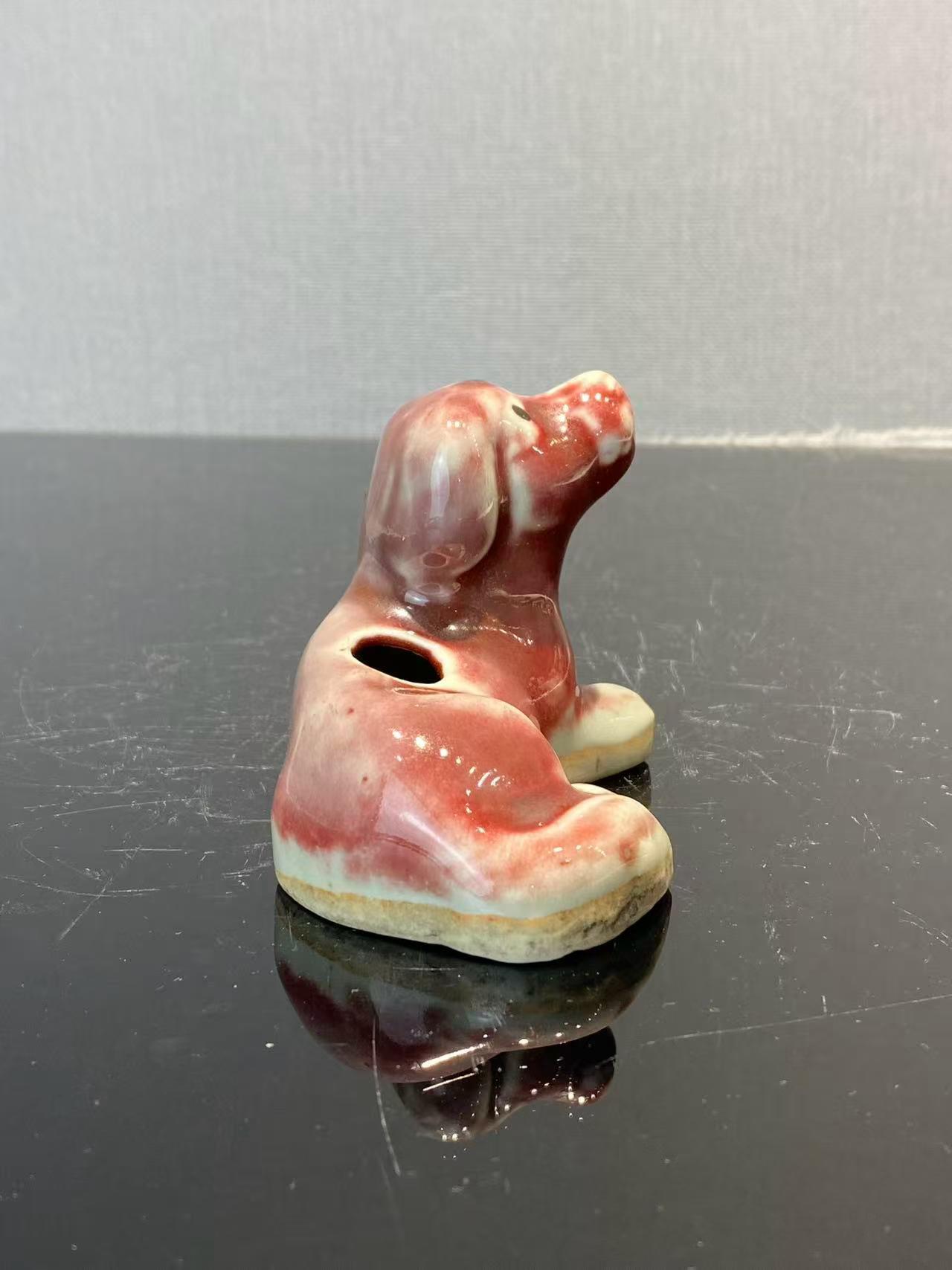 郎窑红釉西洋犬水注