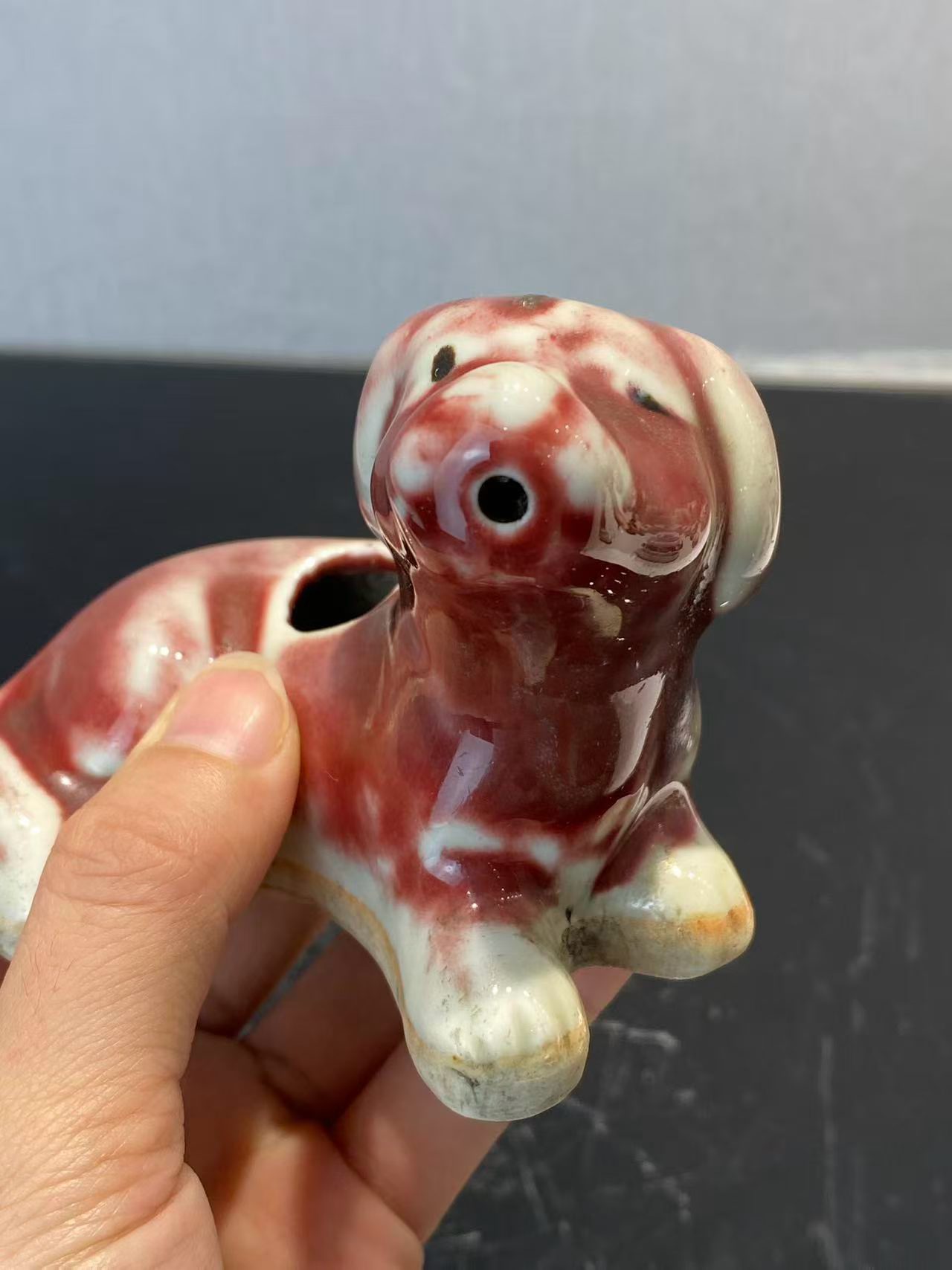 郎窑红釉西洋犬水注