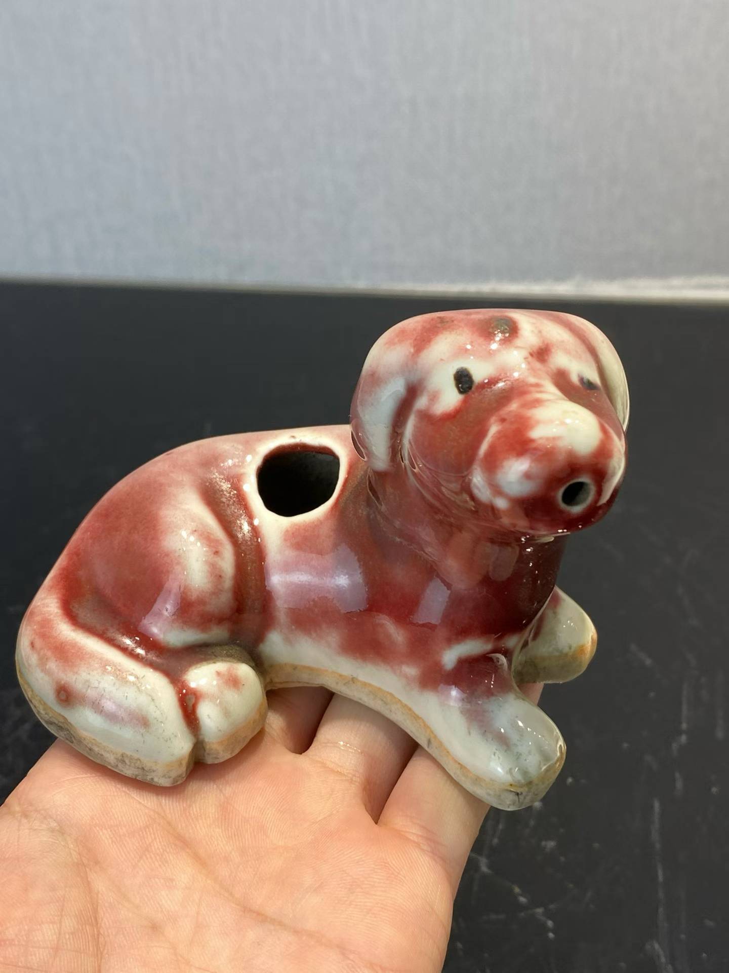 郎窑红釉西洋犬水注