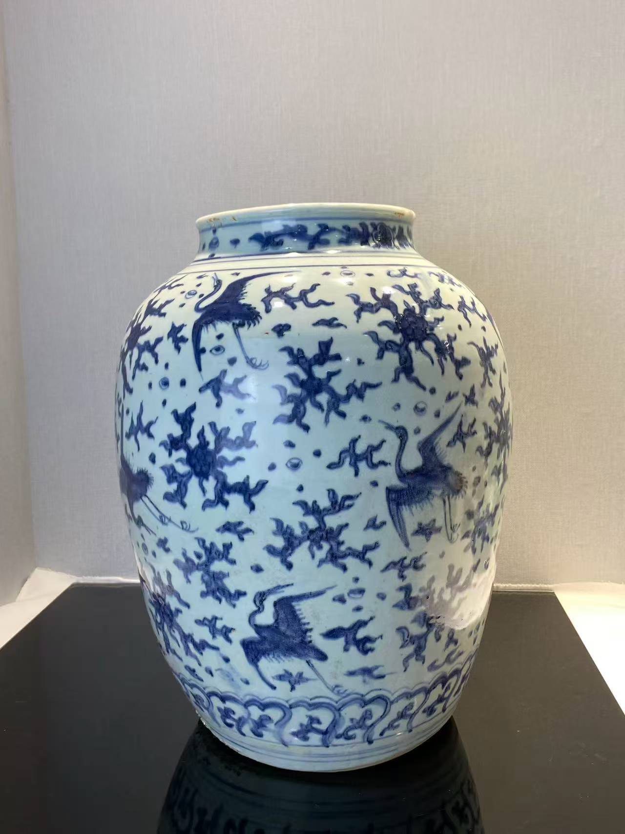 青花云鹤纹大罐